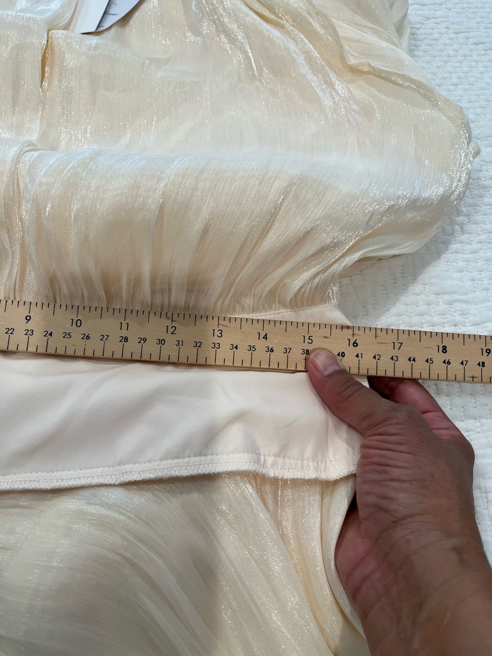 Miss Rosier Cream Pleated & Ruffled Eugenie Mini Dress Sz. M NWT - Picture 12 of 15